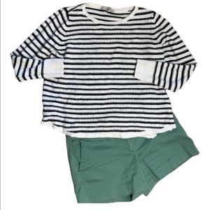 LOFT knit navy and white stripe sweater, XL